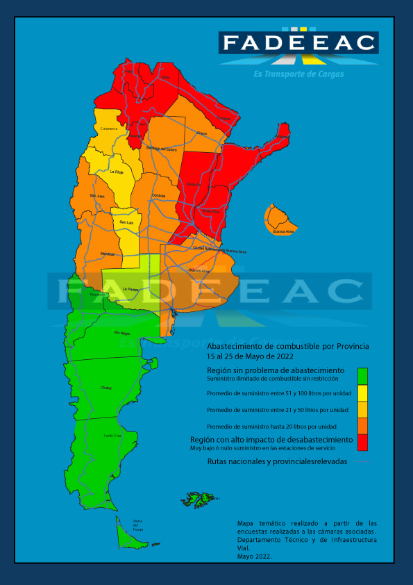 Denuncian desabastecimiento de gas oil en más de la mitad del país