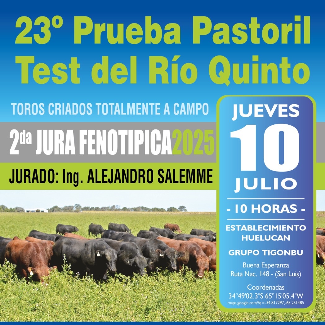 23ª Prueba Pastoril Test del Río Quinto: se viene la segunda jura fenotípica el 10 de julio